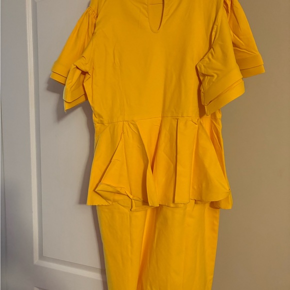 Yellow Ruffled Woman’s Dress - Picture 2 of 2